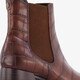 Dames enkellaarsjes mt croco print bruin
