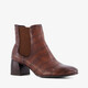 Tamaris dames enkellaarsjes mt croco print bruin