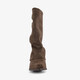 Slouchy dames cowboylaarzen met omslag donkerbruin