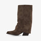 Slouchy dames cowboylaarzen met omslag donkerbruin