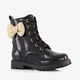 Meisjes glitter veterboots met gouden strik