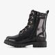 Meisjes glitter veterboots met gouden strik