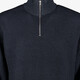 Ribgebreide heren trui met kraag donkerblauw