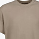 Heren T-shit met ribstructuur beige