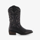 Leren dames cowboylaarzen zwart