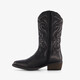 Leren dames cowboylaarzen zwart