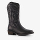 Leren dames cowboylaarzen zwart