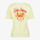 Dames T-shirt met backprint botergeel