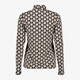 Dames coltrui met grafische bloemenprint beige