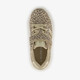 Meisjes sneakers met panterprint en glitters beige goud