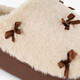 Dames instap pantoffels met strikjes beige bruin