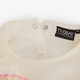 Meisjes jurk met scrunchie roze wit