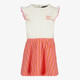 Meisjes jurk met scrunchie roze wit