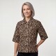 Dames blouse met panterprint bruin