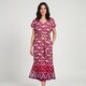 Dames maxi jurk met retro bloemenprint