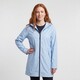 Lange gevoerde dames regenjas blauw