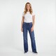 Dames wide leg jeans donkerblauw lengte 33