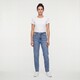 Dames mom jeans mediumblauw
