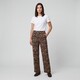 Dames pantalon met panterprint bruin beige