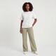 Dames wide leg broek met print groen beige