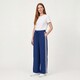 Dames wide leg broek met bies blauw