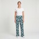 Dames wide leg broek met print groen wit