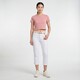 Dames carpri broek met riem wit