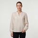 Dames blouse met broderie details lichtbeige
