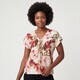Dames blouse met korte mouwen bloemenprint