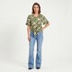 Geknoopte dames blouse zebraprint groen wit