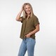 Dames blouse met korte mouwen olijfgroen