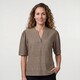 Dames blouse met halflange mouwen bruin