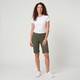 Dames bermuda met gevlochten riem groen