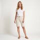 Dames bermuda met gevlochten riem ecru
