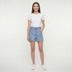 Dames denim short met riem blauw