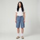 Baggy dames denim bermuda medium blauw