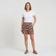 Dames short met grafische print bruin