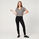 Dames T-shirt met golvend patroon zwart wit