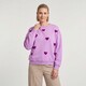 Dames sweater met hartjes paars