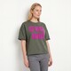 Dames sweat T-shirt met tekstopdruk groen