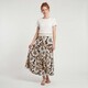 Dames maxi rok met bloemenprint beige zwart