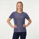 Dames top met glitters blauw