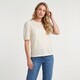 Kanten dames top lichtbeige