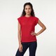 Dames T-shirt met structuur rood