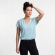 Dames T-shirt met V-hals lichtblauw