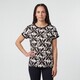 Dames T-shirt met print zwart wit