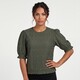 Dames top met pofmouwen groen