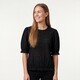 Dames top met pofmouwen zwart