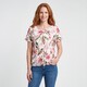 Dames top met bloemenprint wit