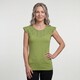 Dames top met kapmouwtjes groen